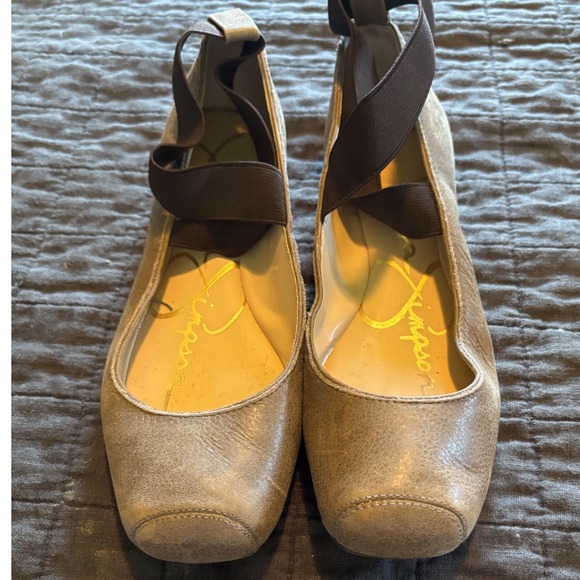Jessica Simpson Ballet Flats Ankle Strap Square Toe Comfort Shoes 7M - Picture 1 of 5